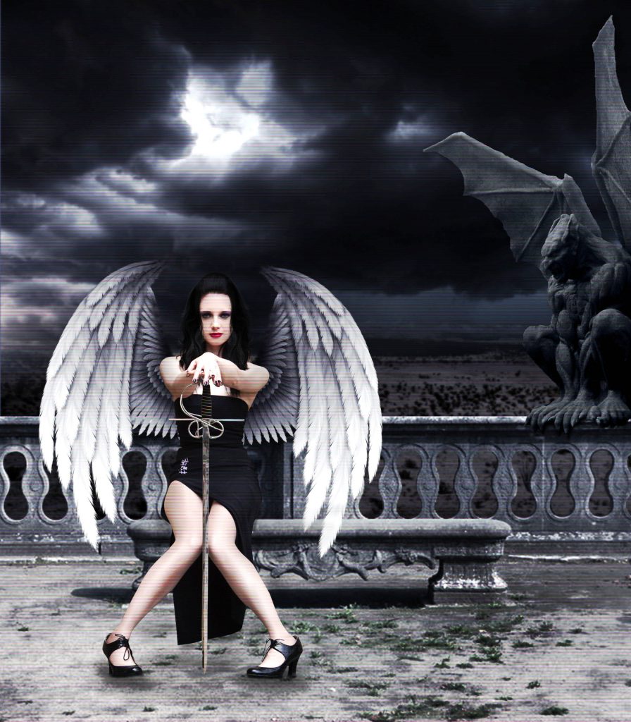 angel, gargoyle, dark clouds. matrix, a new concept or and old one