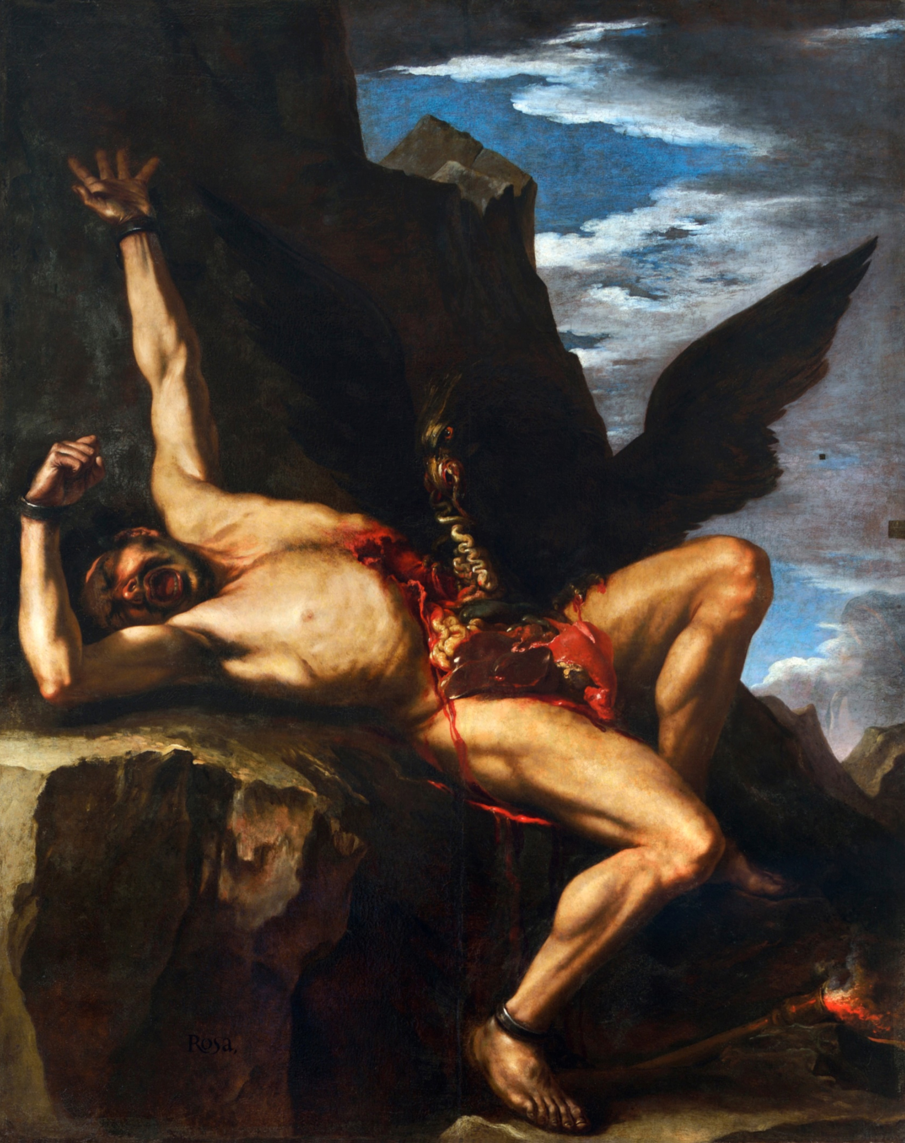 torture of Prometheus, by Salvador Rosa - Corsini Gallery, Public Domain